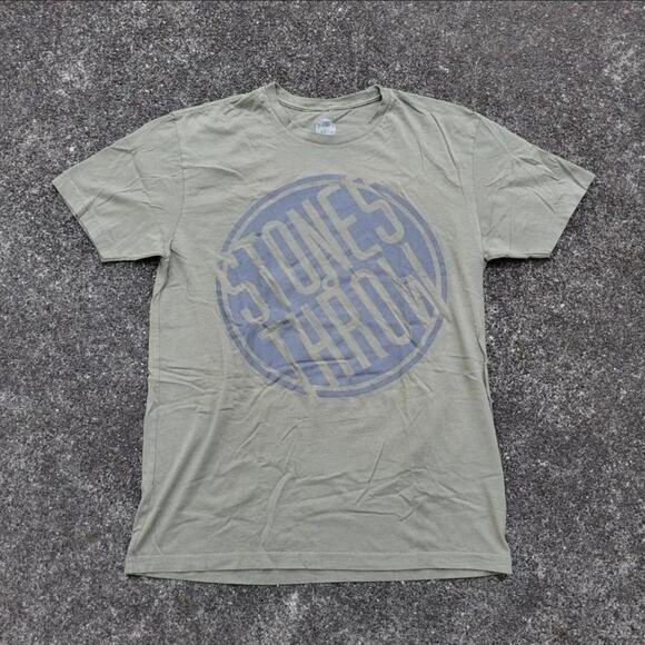 Vtg Y2k STONES THROW RECORDS Circle Logo Hip Hop Rap Record Label T Shirt M - Picture 1 of 4